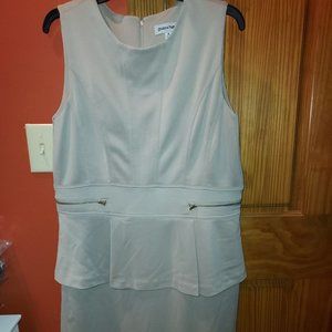NWOT Shelby & Palmer Cobalt Tan Sleeveless Peplum Dress Size 14